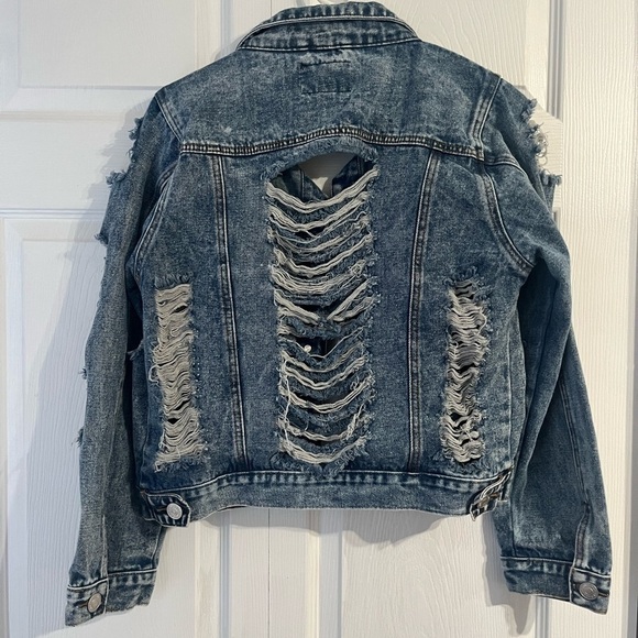 Thrill Jackets & Blazers - THRILL Blue Jean Distressed Jacket Women’s Med